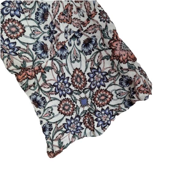 Aeropostale Women XL Romper Long Bell Sleeve Deep V Neck Floral Multicolor Boho - Picture 2 of 5